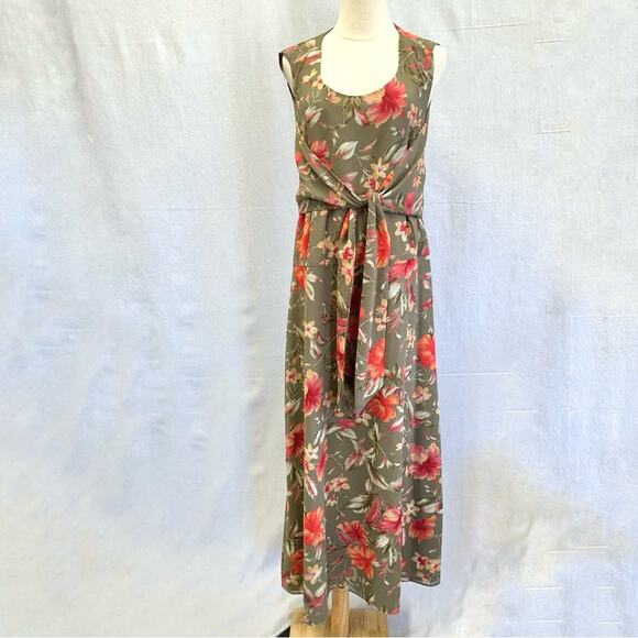 Coldwater Creek plus size open back bodice wrap floral print maxi dress size 22W - Picture 14 of 14